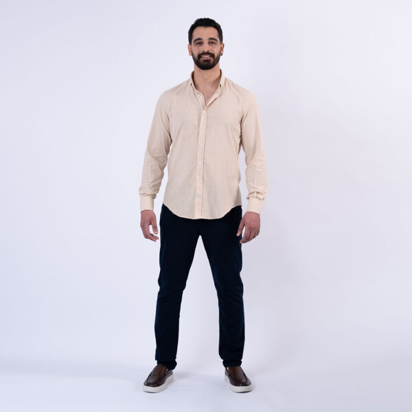 LEE COOPER CHEMISE TOILE-72 CYM HOM ML NAT.