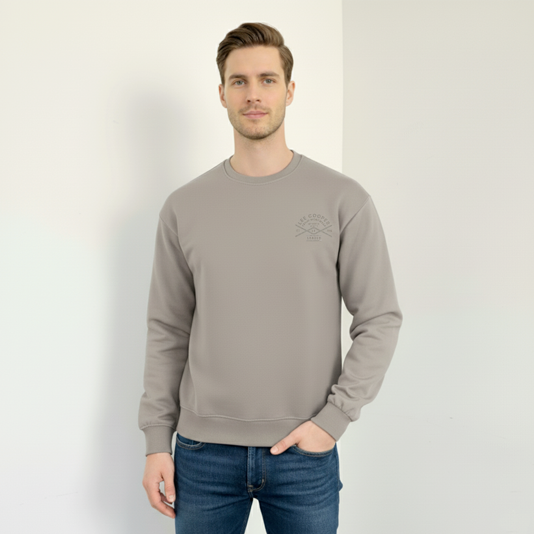Lee Cooper Sweat Shirt Grège MAILLE-02 BONDI Homme