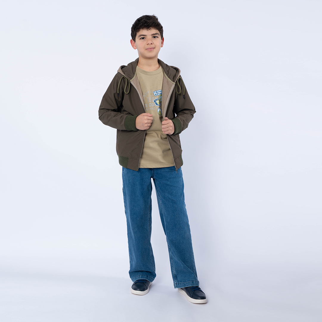 Lee Cooper Blouson Maille-01 Green Enf Nat Garçon.