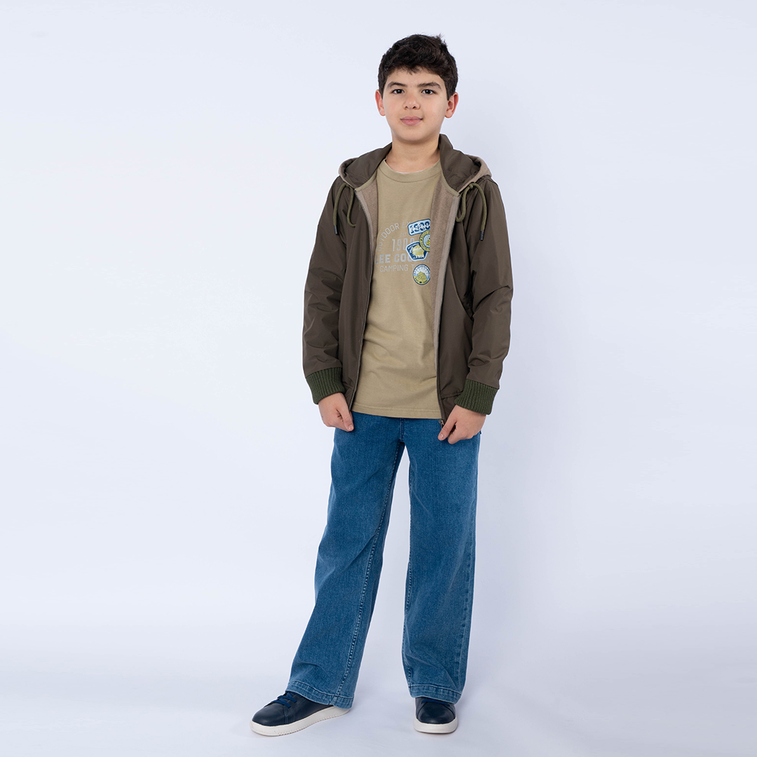 Lee Cooper Blouson Maille-01 Green Enf Nat Garçon.