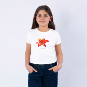 Lee Cooper T-Shirt Maille-01 Fleur Fille Nat.