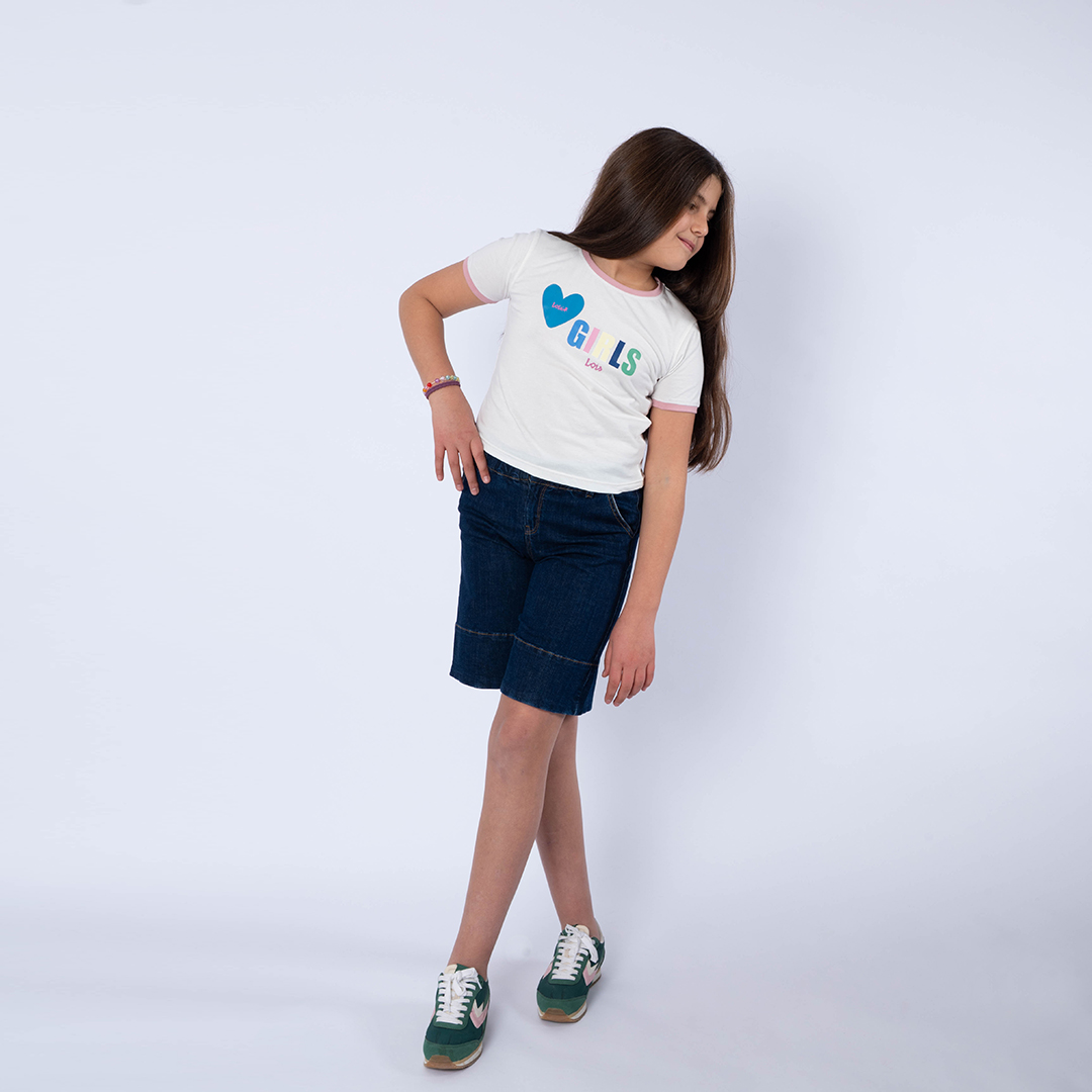 Lois T-Shirt Maille-10 Heart Fille Nat.