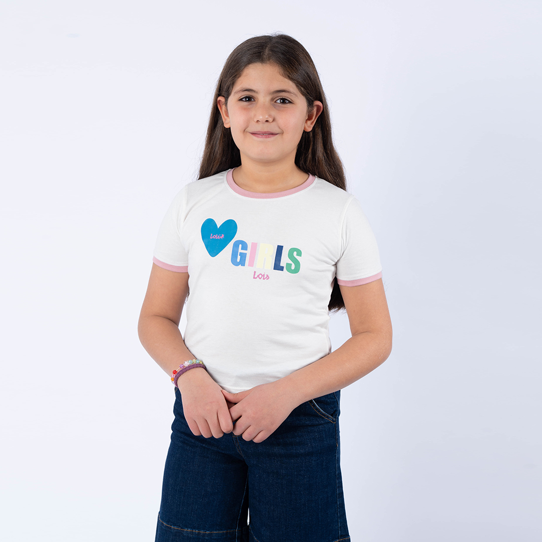 Lois T-Shirt Maille-10 Heart Fille Nat.
