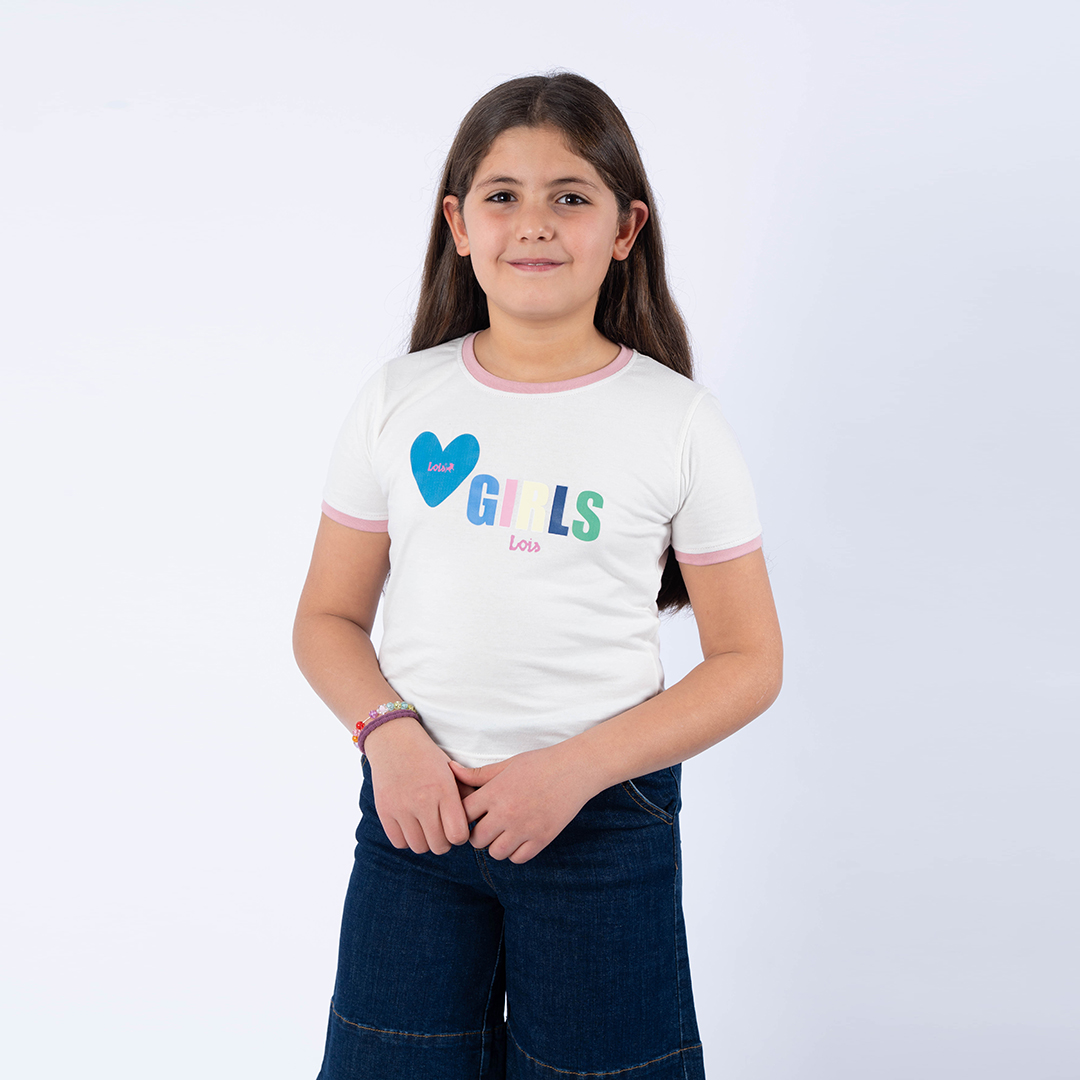 Lois T-Shirt Maille-10 Heart Fille Nat.
