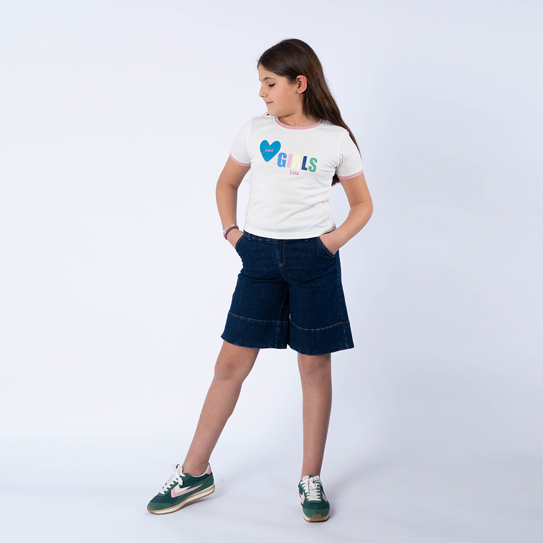 Lois T-Shirt Maille-10 Heart Fille Nat.