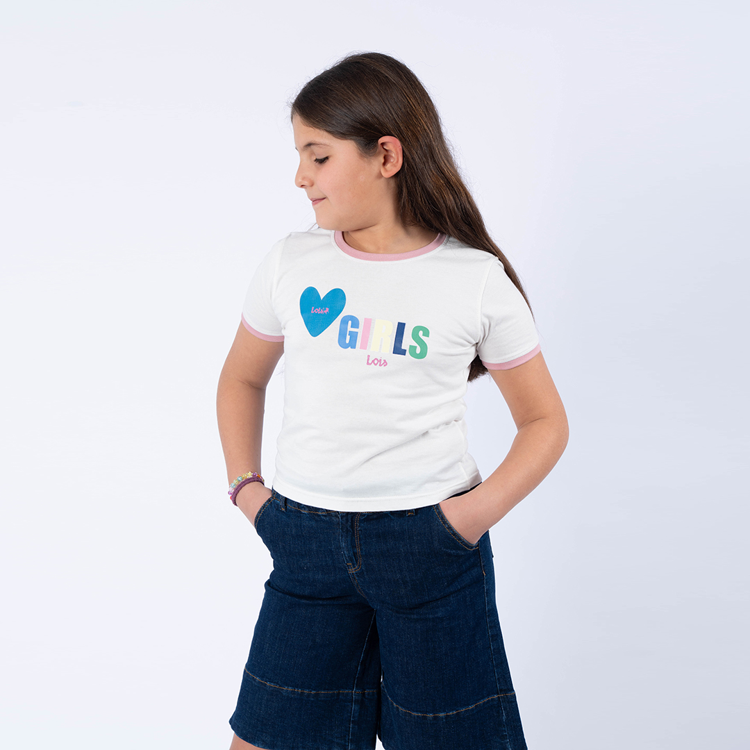 Lois T-Shirt Maille-10 Heart Fille Nat.