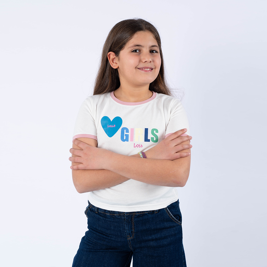 Lois T-Shirt Maille-10 Heart Fille Nat.