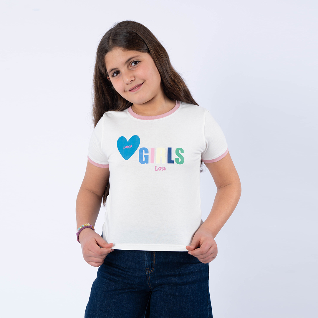 Lois T-Shirt Maille-10 Heart Fille Nat.