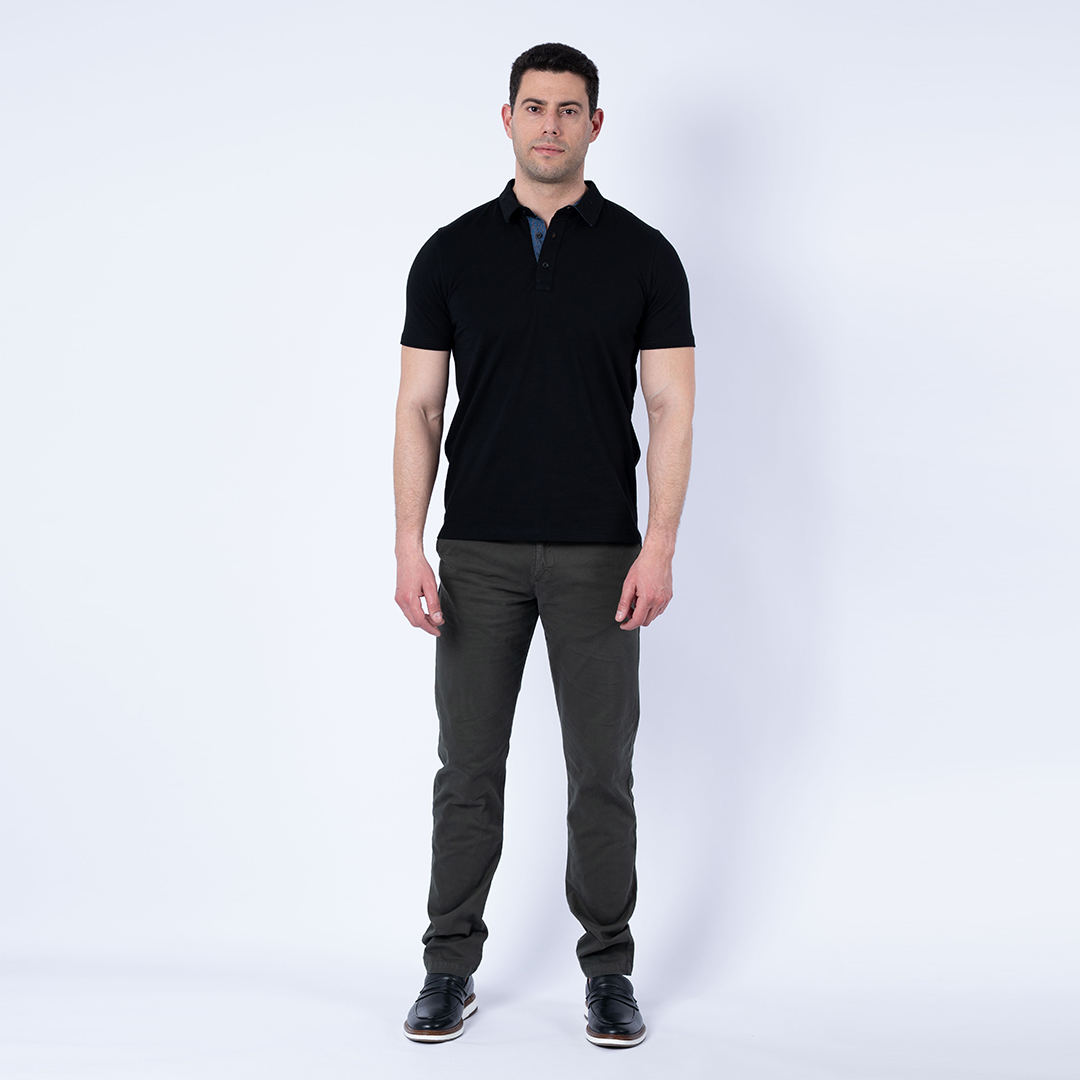 Lee Cooper Polo Maille-02 Noir-2 Area Homme Nat.