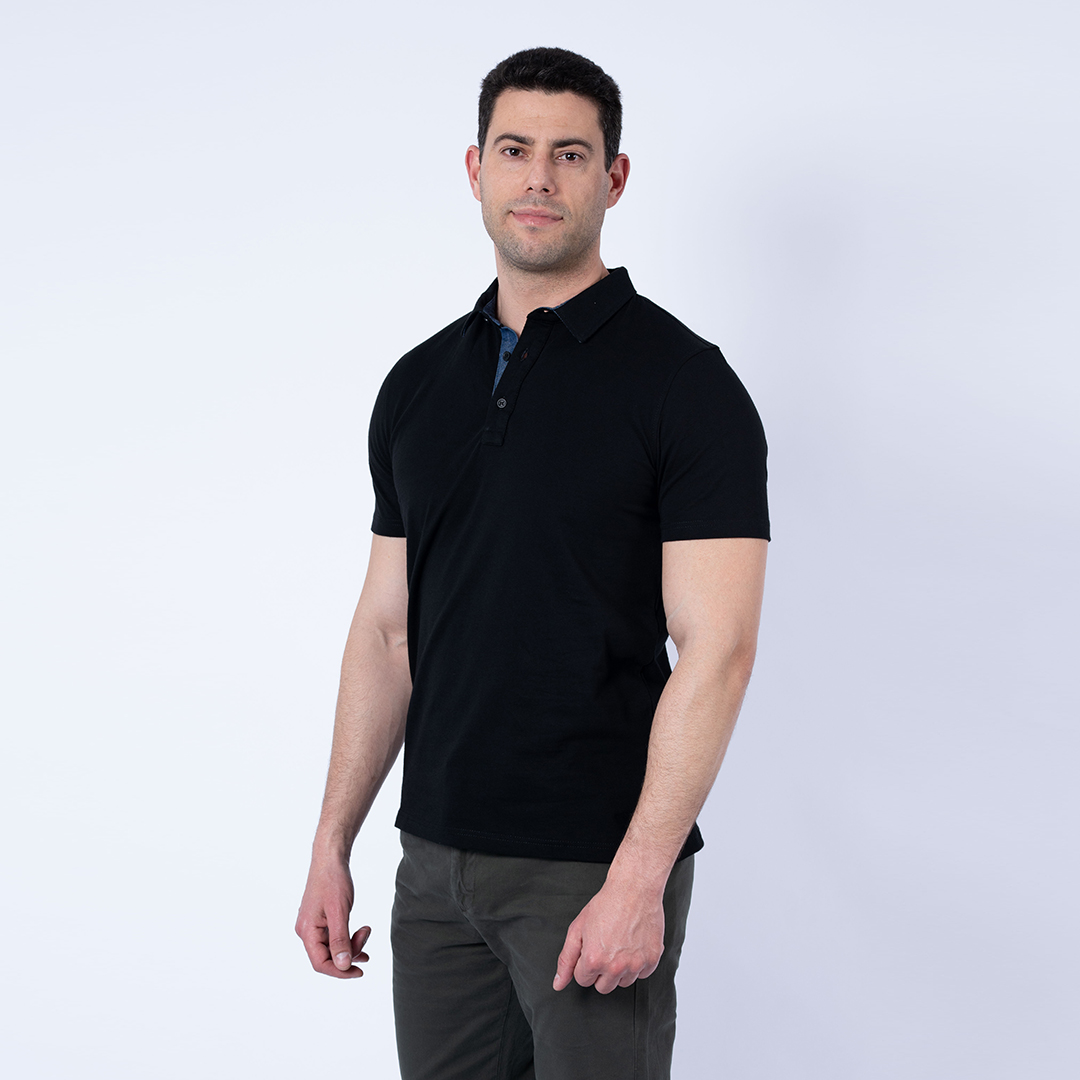 Lee Cooper Polo Maille-02 Noir-2 Area Homme Nat.