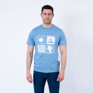 Lee Cooper T-Shirt Maille-08 Ciel-1 Vague Homme Nat.