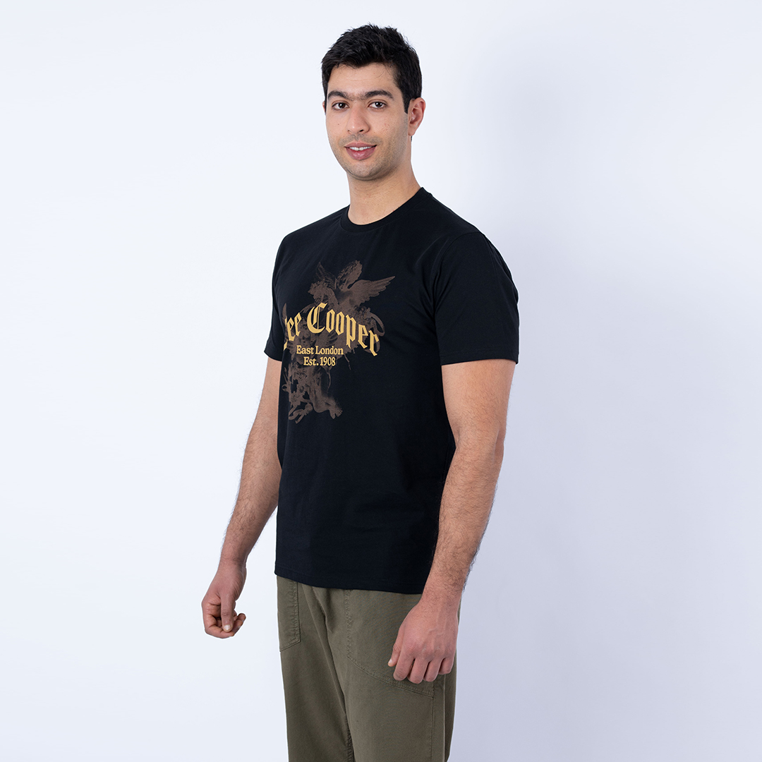 Lee Cooper T-Shirt Maille-11 Noir-2 Ange Homme Nat.