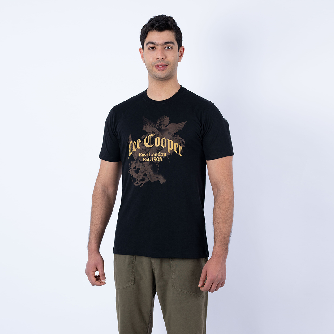 Lee Cooper T-Shirt Maille-11 Noir-2 Ange Homme Nat.