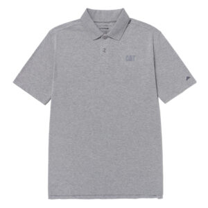 CAT POLO CAT LOGO PIQUE HEATHER GREY